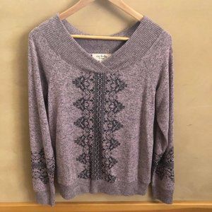 No Frills long sleeved lavender sweater.